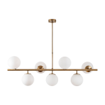 Suspension en m�tal dor� avec des globes opaques ros� 40x113x46cm fazli - home design