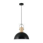 Suspension en m�tal noir et bois margot - faro barcelona