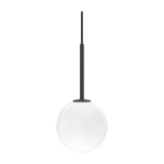Suspension en m�tal noir et verre opale 30cm ballon - herstal