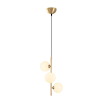 Suspension en m�tal avec trois globes opaques 36x46cm domino - home design