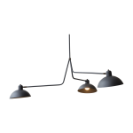 Suspension triple en aluminium noir 91 cm waldorf - lambert & fils