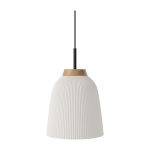 Suspension en verre blanc opale et fer noir 35 cm campa - bolia