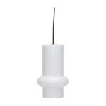 Suspension en verre opale givr� blanc brillant 15x25cm down pilule - h�bsch
