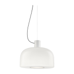Suspension en verre opalin triplex et aluminium blanc bellhop glass s2 - flos
