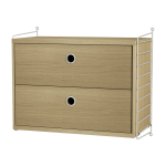 Syst�me de commode en ch�ne marron clair avec montants gris string systems - string furniture