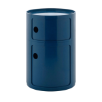Table d'appoint bleu avec deux tiroirs componibili big - kartell