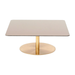 Table d'appoint carr�e en fer plaqu� laiton et en verre cuivr� flash - tom dixon
