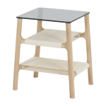 Table d'appoint en ch�ne blanchi huil� et verre tremp� gris fawn - gazzda