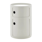 Table d'appoint design blanc 2 tiroirs componibili big - kartell