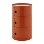 Table d'appoint design orange 3 tiroirs componibili big - kartell