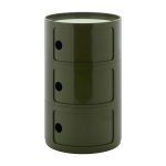 Table d'appoint design vert 3 tiroirs componibili big - kartell