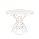 Table d'appoint de jardin ronde en m�tal blanc antique 65cm the al fresco - business & pleasure