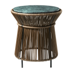 Table d'appoint kaki plateau en marbre vert caribe chic - ames