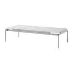 Table d'appoint en marbre bianco carrera et structure chrome fonc� 140x60 cm sett ln12 - &tradition