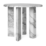 Table d'appoint en marbre blanc et charbon 54, 4x45cm taula - ferm living