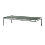 Table d'appoint en marbre verde guatemala et structure chrome fonc� 140x60 cm sett ln12 - &tradition