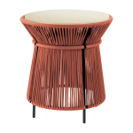 Table d'appoint marron plateau en marbre cr�me caribe chic - ames