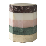 Table d'appoint octogonale en onyx, quartzite, marbre et travertin 39x50cm gisou - studio ga�a