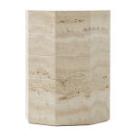 Table d'appoint octogonale en travertin et onyx blanc 39x50cm gisou - studio ga�a