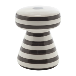 Table d'appoint ou pouf en c�ramique � rayures noires inout 44 - gervasoni