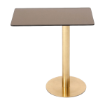 Table d'appoint rectangle en fer plaqu� laiton et en verre cuivr� flash - tom dixon