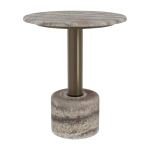 Table d'appoint ronde en acier inoxydable et marbre gris 50x60cm cooper - versmissen