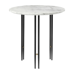 Table d'appoint ronde en marbre blanc et base en laiton noire 50 cm ioi - gubi