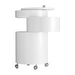 Table d'appoint sur roues en bois moul� blanche barboy - verpan