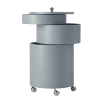 Table d'appoint sur roues en bois moul� gris lilas barboy - verpan