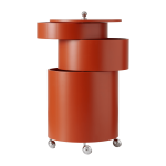 Table d'appoint sur roues en bois moul� orange barboy - verpan