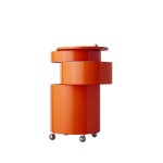 Table d'appoint sur roues en bois moul� orange fraiche barboy - verpan