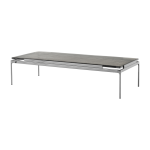 Table d'appoint en verre coul� fum� et structure chrome fonc� 140x60 cm sett ln12 - &tradition
