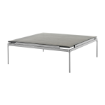 Table d'appoint en verre coul� fum� et structure chrome fonc� 34x100 cm sett ln13 - &tradition