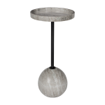 Table d'apppoint en marbre gris brun et fer noir 25x52cm cocktail - zuiver