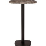 Table de bar en acier noir et plateau en marbre 68x109cm gather - umage
