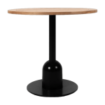 Table de bar ronde en acier noir et plateau en teck 80x45x75cm spera - vincent sheppard