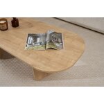 Table basse en bois clair 130x65x40cm ovalis - home design
