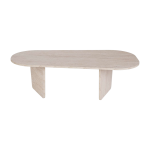 Table basse en bois effet travertin 130x65x40cm ovalis - home design