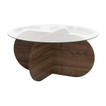 Table basse en bois fonc� et plateau en verre 75x35cm aeris - home design