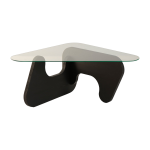 Table basse en bois noir et plateau en verre 94x72x38cm freya - home design
