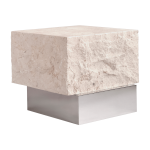 Table basse en calcaire et acier chrom� 40x42x35cm temple - 101 copenhagen