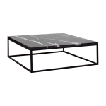 Table basse carr�e en acier et marbre nero marquina dione - un common