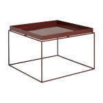 Table basse carr�e en m�tal chocolat 60x60x39cm tray - hay