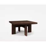 Table basse carr�e style ferme en ch�ne marron fonc� 70 x 70 x 37 cm farmhouse - frama