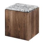 Table basse en ch�ne fum� et marbre blanc calacatta viola pera s - un common