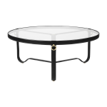 Table basse circulaire cuir noir 100 cm adnet - gubi