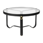 Table basse circulaire cuir noir 70 cm adnet - gubi