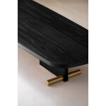 Table basse en fr�ne noir et d�tail dor� 120x60cm nova 3 - nomon