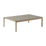 Table basse en gr�s taupe lisse et ch�ne naturel 85 x 120 cm couple - muuto