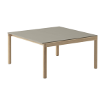 Table basse en gr�s taupe lisse et ch�ne naturel 85 x 80 cm couple - muuto